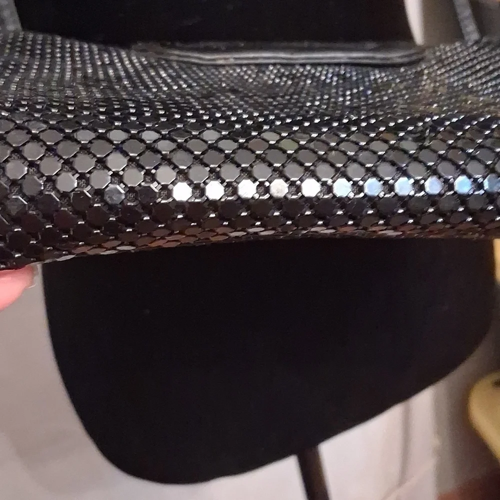 Whiting And Davis International Black Metal Purse